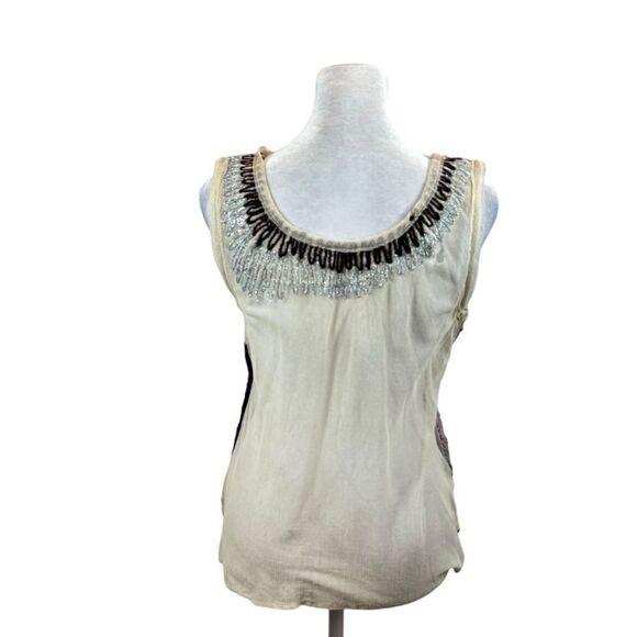 Ladies Anthro Project Alabama Sheer‎ Mixed Media Sleeveless Top Size Small - Picture 8 of 13